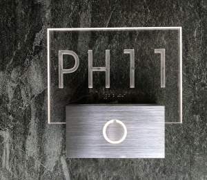 Floating Clear Horizontal LED Sign And Doorbell